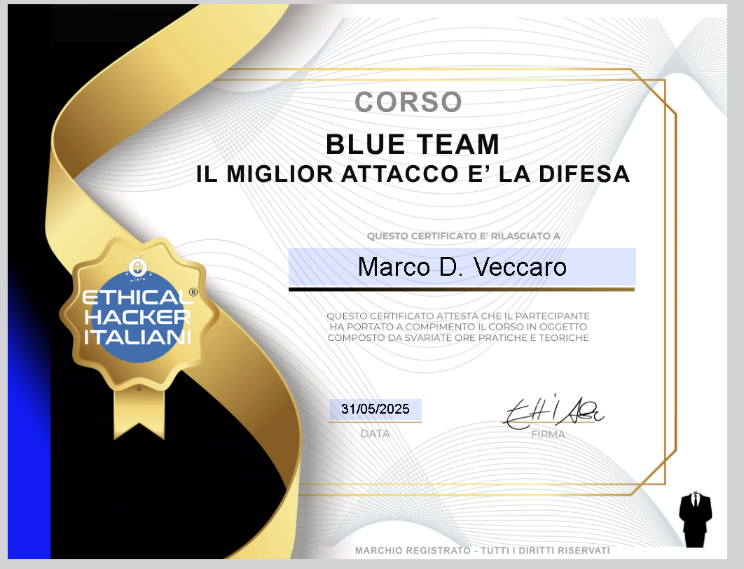 certificato blue team